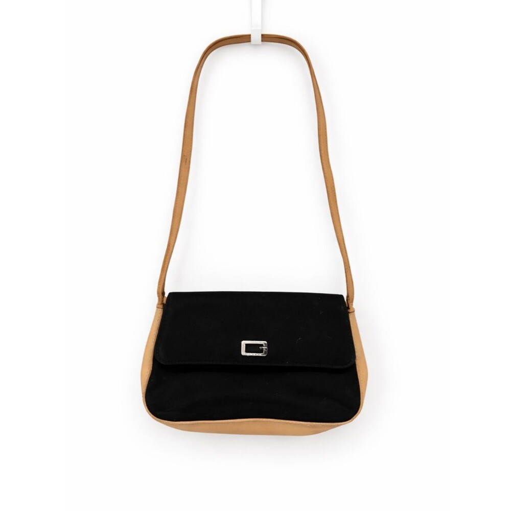 Guess Vintage 90s Nylon Mini Bag Shoulder Bag Black Tan